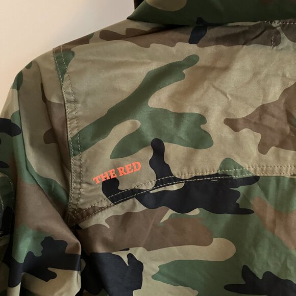 Smoke Rise Red Cropped Long Sleeve Pullover Hoodie Cropped Top Shirt Camo Sz M - Picture 9 of 14